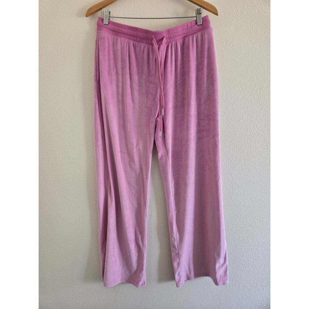 Juicy Couture Womens Large Pink Velour Pants Butt Print Bling Track Pants Y2k